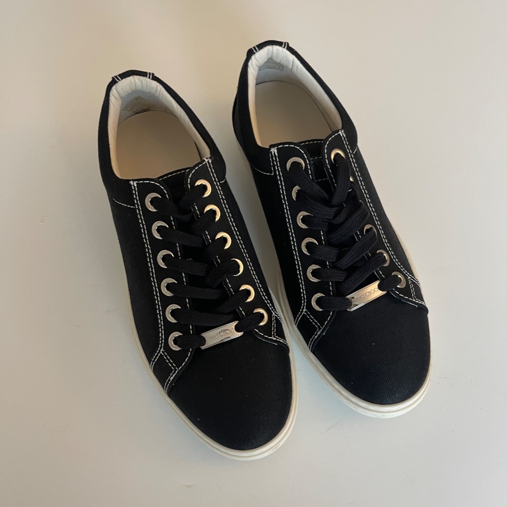 Jimmy Choo Men's Canvas Dark Navy Sneakers